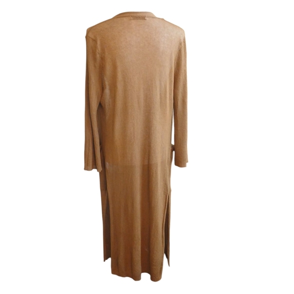 Zara Long Brown Open-Front Cardigan Size Small - Picture 4 of 7